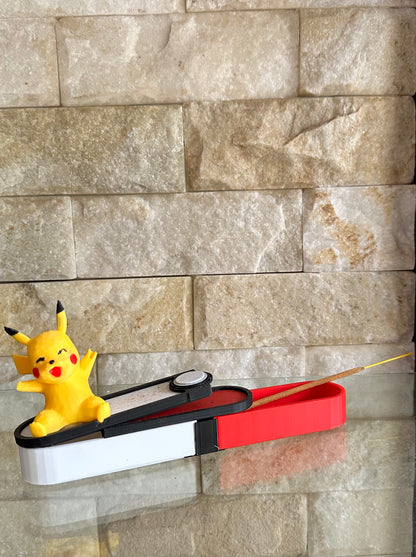 Pikachu Incense Stand SET with Pokeball Tray & Storage
